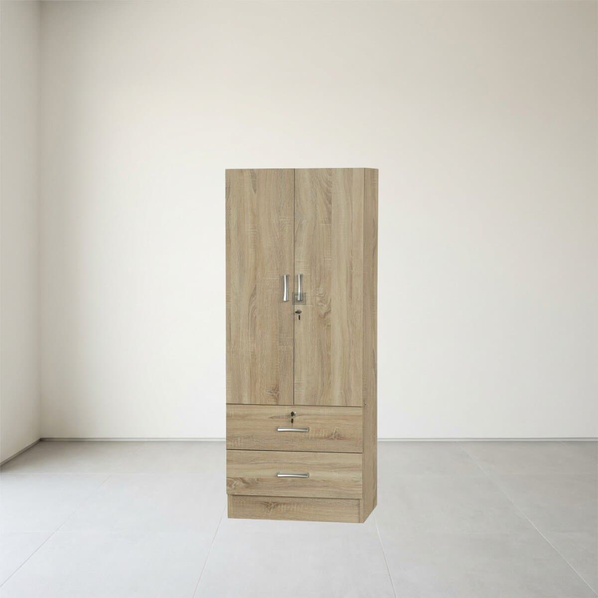Basic 2-Door Oak Wardrobe