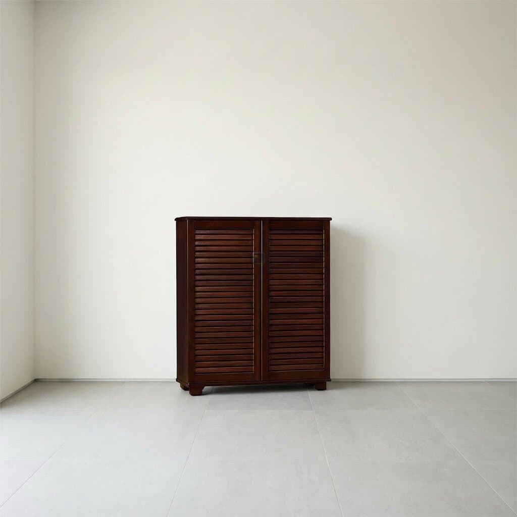 2-Door Louvered Shoe Cabinet (Entryway Organizer)