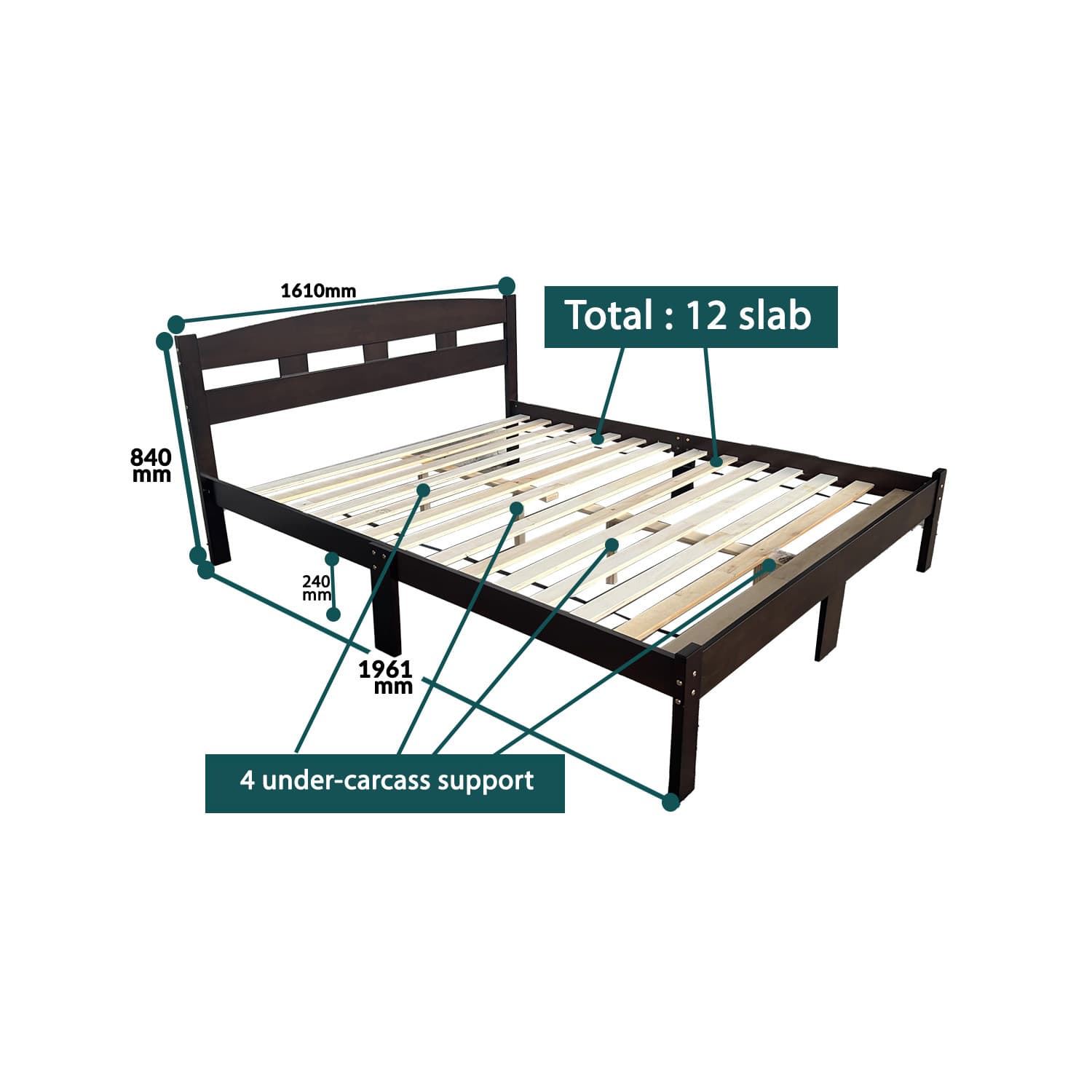 Queen Size Wooden Bedframe only