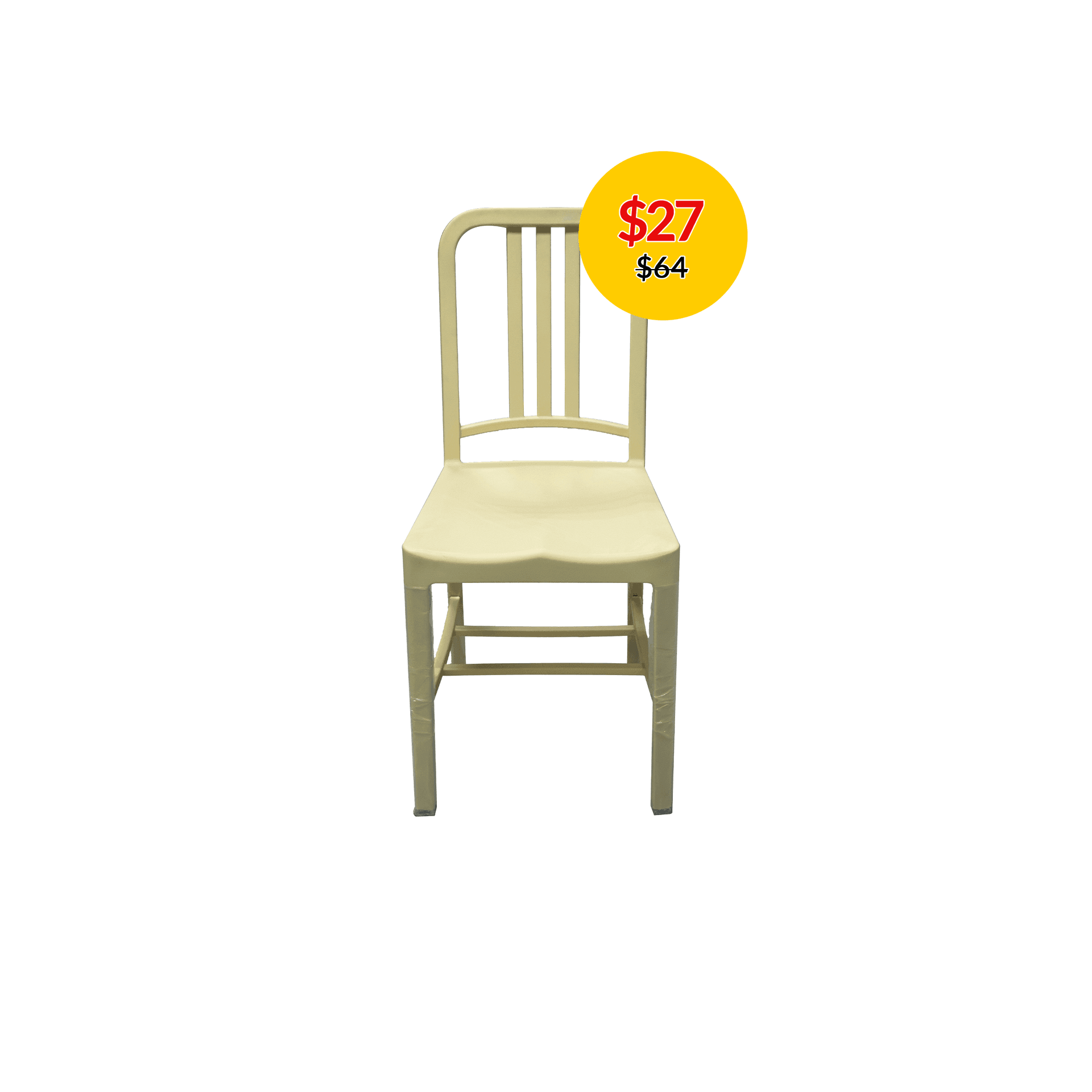 Polypropylene Dinner Chair / Stool (Yellow / Brown)