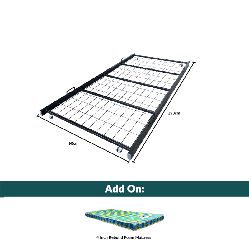 Single Metal Pull-Out Bedframe w/ Mattress Add On Available