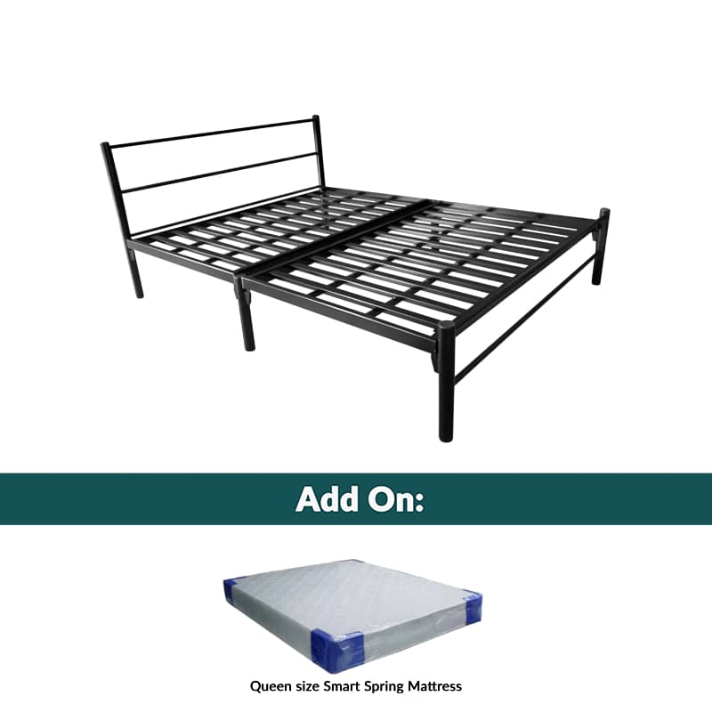 Standard Queen Size Metal Bedframe set with Spring Mattress